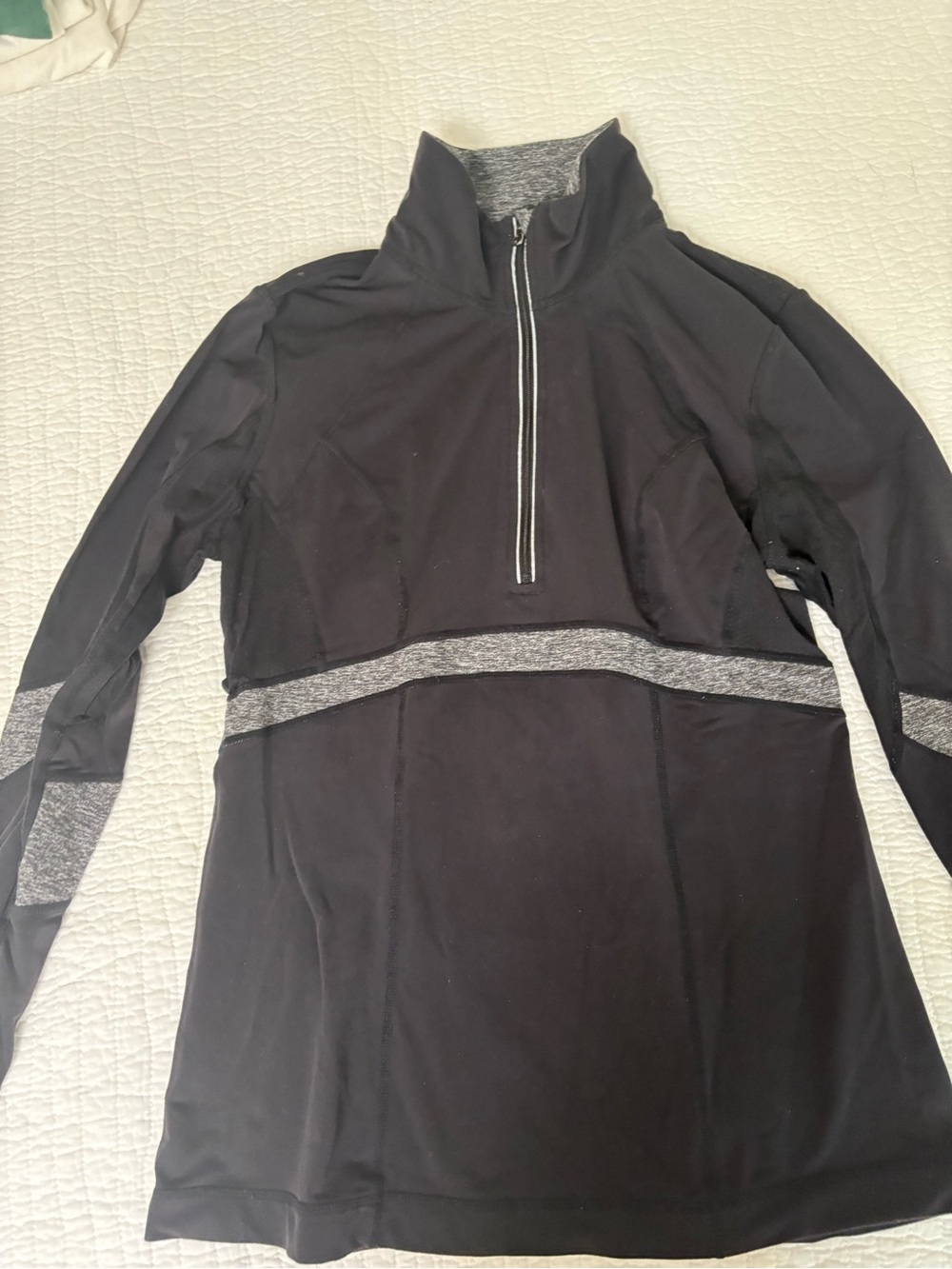 lululemon athletica Black and Gray Half-Zip Pullover